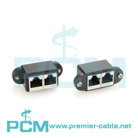 Convertisseur industriel de panneau CAT6 RJ45 8P8C à double port, prise femelle-femelle LAN Ethernet avec verrouillage à vis pour équipement d'E/S