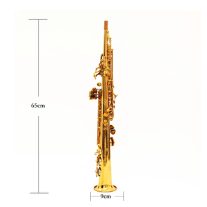 卸売 高級プロ仕様 Bb ゴールデンソプラノサックス 金メッキ仕上げ 真鍮製楽器 防錆 - Product Image 2