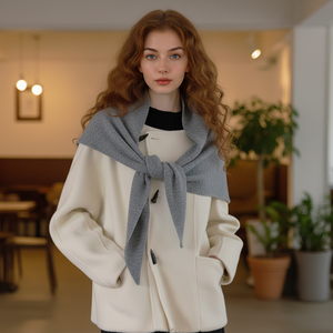 وشاح من الصوف الثلاثي بتصميم جديد للخريف والشتاء شال تقليدي يحافظ على الدفء بجودة جيدة وفاخر عالي الجودة - Product Image 2