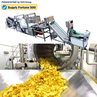 Turnkey aardappelchipsverwerkingsinstallatie voor voedingsmiddelenproducenten met systeem voor het wassen, schillen, snijden, frituren en verpakken van aardappelen