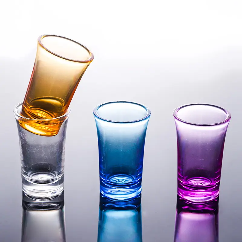 1.2oz 35ml PS And Acrylic Cups Colorful Bullet Plastic Shot Glasses for Whisky Tequila Spirits and Liquors