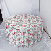 Nappe ronde 120 florale en polyester de luxe pour fête de mariage