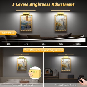 Wireless Rechargeable Picture <b>Light</b>, 20Inch Wall Mounted Art <b>Light</b> with Dimmable Remote <b>Timer</b> for Gallery Paintings and Portrait - Product Image 3