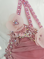 LIUHUO Pole Dance Luxury Flash Drill Competition Performance White Lyrical Dance Dress Customize