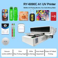 Impresora UV de Cama Plana 6090 de Gran Venta para Fundas de Teléfono, Rompecabezas, Tarjetas de Identificación, Llaveros, Pegatinas Adhesivas con Posicionamiento Visual por Cámara
