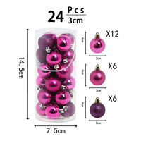 Lot de 24 mini-boules de Noël incassables de 3 cm – Déstockage prix usine – Ornements classiques pour sapin de Noël