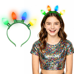 Diadema con Bombillas LED para Fiestas de Navidad, 4 LED, 3 Modos de Iluminación, Diadema Brillante - Product Image 2