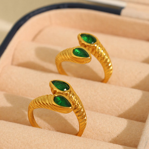 Fashion <b>Rings</b> <b>Titanium</b> Steel Zircon Inlay Geometric Shape Unisex Party Jewelry JZ117 US Size 7 - Product Image 2