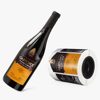 Etiqueta Adhesiva Personalizada al por Mayor, Impresión de Marca Privada, Etiqueta de Vinilo de PVC Impermeable en Rollo para Botellas de Vidrio, para Vodka, Whisky, Vino