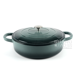 Casserole <span class=keywords><strong>en</strong></span> <span class=keywords><strong>fonte</strong></span> émaillée personnalisée pour four hollandais Casserole avec double oreilles - Product Image 6