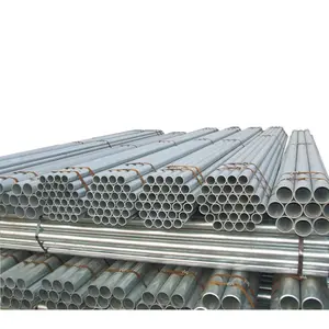 Steel Iron Pipe 10 Ft Round Galvanized Solid EMT Pipe Oil Pipeline GB ERW Plumbing Hot Dipped Galvanized Steel Pipes 0.5 - 80 Mm