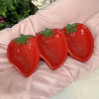 Nouvelle assiette à sauce en porcelaine fine à motif végétal, grande taille, couleur vive, pour fondue, style mignon et féminin, pour la maison