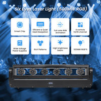 Lumière laser Full Color 6 Eyes Dj Disco 500mw RGB Lazer Light DMX Stage Moving Head Laser Bar