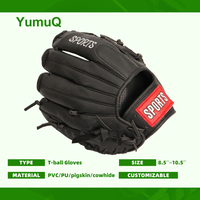 Gant de baseball d'entraînement pour jeunes enfants YumuQ Factory, personnalisable, en PVC/PU simili cuir, 8,5'' / 9,5'' / 10'' / 10,5''