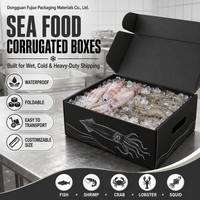 Boîtes carrées en carton ondulé personnalisées, écologiques, imperméables, résistantes, en matériaux recyclés, de qualité alimentaire, pour fruits de mer, poissons congelés, portables