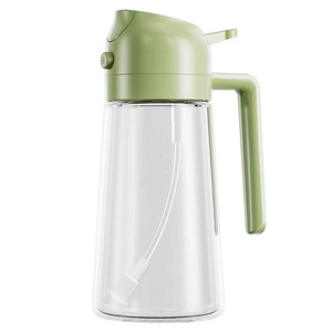 2 In 1 Glass Oil Dispenser Large Capacity Spray Nozzle Integrated Soy <b>Sauce</b> Bottle Automatic Open Close Mechanism Leak Resistant - Product Image 4