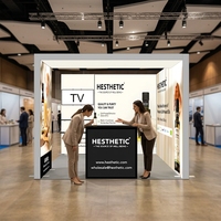 Boîte à lumière modulaire 10x10 pieds en aluminium SEG LED rétroéclairée, sans outil, portable, pour stand d'exposition et de salon professionnel