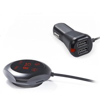 Émetteur FM Bluetooth portable Q7S pour voiture avec support ventouse, kit mains libres, double chargeur USB rapide, lecteur MP3 AUX, garantie 1 an