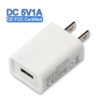 Chargeurs de téléphone USB muraux HNT 5V1A, prise EU/US, adaptateur secteur portable AC 5W avec 1 port USB