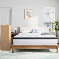 Matelas de luxe 3 places confortable en mousse à mémoire de forme et ressorts ensachés pour hôtel, roulé en boîte
