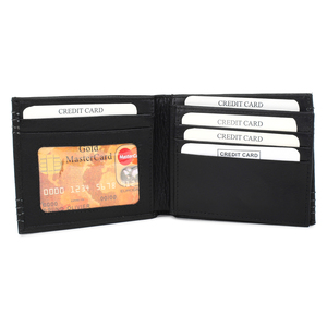 Dompet lipat kulit PU asli, dompet lapisan kanvas kulit asli, tempat kartu, gaya kasual panjang, dompet hadiah terbuka - Product Image 3