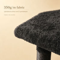 Arbre à chat noir avec griffoir, tour rembourrée en peluche, structure d'escalade pour chats d'intérieur en fibre ondulée, pour Halloween