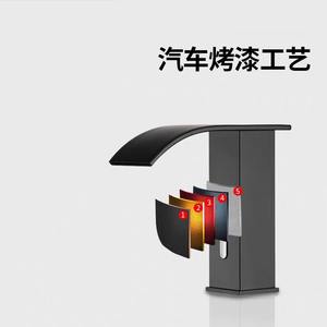 Keran Sensor baja tahan karat hitam, keran air wastafel induksi tanpa sentuhan, inti katup keramik otomatis inframerah - Product Image 3