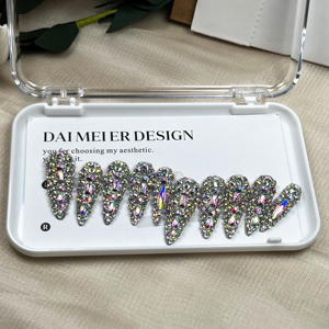 10 pièces ongles artificiels faux ongles conseils <span class=keywords><strong>avec</strong></span> <span class=keywords><strong>diamant</strong></span> Design acrylique ongles presse sur Super Long fini faux ongles fournisseur - Product Image 5