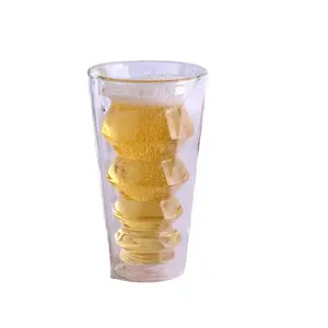 人気のキッチンと卓上ガラス製品ビールグラスと13オンスの断熱二重壁カップ