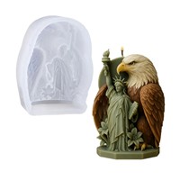 Neue Ideen Amerikanisches Porträt Aromatherapie-Kerzenform aus Silikon DIY Freiheitsstatue Expandierende Räucherstein-Kerzen-Ornamente