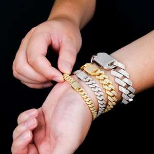 Pulsera de Cadena Cubana de Plata 925 con Diamantes VVS y Moissanita, Estilo Hiphop, Joyería Fina Iced Out para Hombre, 8-20mm, Venta al por Mayor Miami - Product Image 3