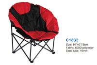 Grand canapé rembourré pliable et surdimensionné pour le camping, chaise de camping ronde avec papillon et soucoupe de lune de luxe