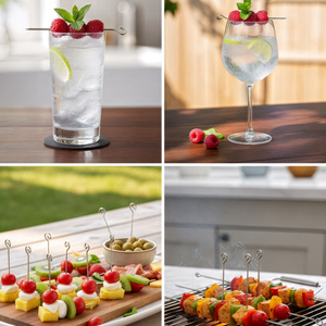 หมุดเหล็กสแตนเลส10ซม. ชุด30ชิ้นคลิปม้วนเนื้อทำจากโลหะเครื่องมือในครัวสำหรับการกลิ้งและย่างอาหารบาร์บีคิว - Product Image 6