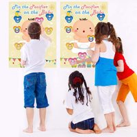 Nicro – jeu de révélation de genre où est ma sucette, jeu de Baby Shower avec autocollants factices roses et bleus, jeu de Vote, révélation de genre, décors de fête