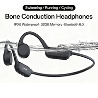 Écouteurs Sportifs à Conduction Osseuse Direct Usine, Oreillettes Ouvertes BT6.0 Sans Fil, Mode MP3 avec Mémoire 32 Go