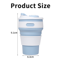 Tasse à eau pliante en silicone, tasse pliante portable pour l'extérieur, tasse résistante aux hautes températures de 350ml, tasse à café télescopique