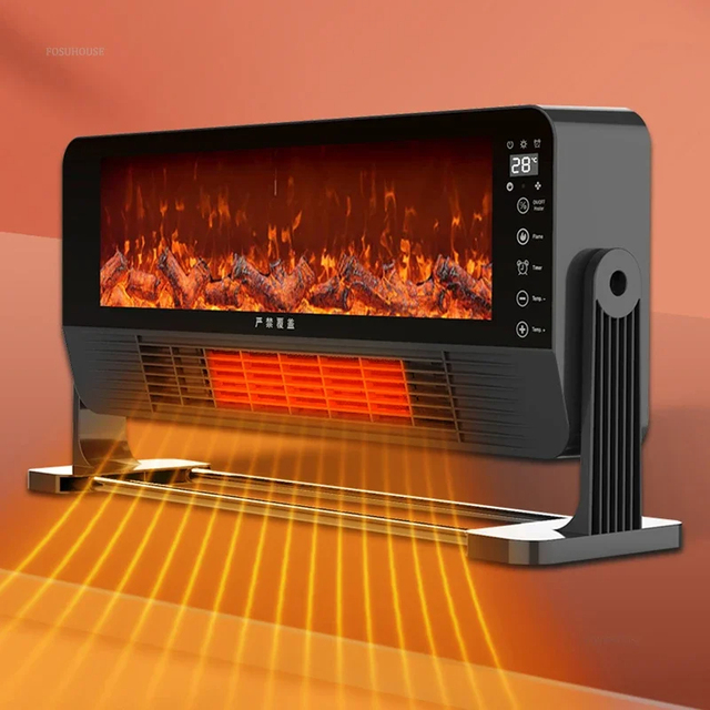 LED Flame Lamps Decorative with Fireplace Heater Warm Fan Floor Wall-Mounted Simulation Flame Remote Control Electric Fireplace