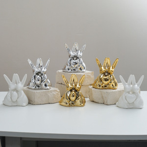 Armoire à vin en céramique en forme de <span class=keywords><strong>lapin</strong></span>, décoration d'intérieur, décoration artistique pour la maison et le bureau, Pâques - Product Image 3