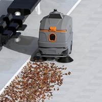 Robot de nettoyage routier automatique robuste, aspiration 20000 Pa, bac à déchets 150L, chariot de balayage intérieur/extérieur