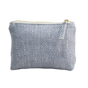 Sac de maquillage en lin de haute qualité fermeture éclair taille personnalisée dernière mode pour le stockage des cosmétiques quantité minimale de commande bas petit motif de couleur pour le voyage - Product Image 4