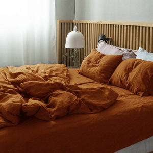 Ensemble de <span class=keywords><strong>housse</strong></span> de <span class=keywords><strong>couette</strong></span> en <span class=keywords><strong>lin</strong></span> français 100% <span class=keywords><strong>lin</strong></span> français certifié Oeko-tex Nature, ensemble de literie lavé à la pierre - Product Image 4