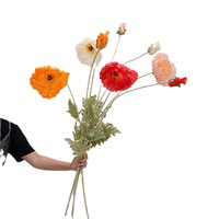 Fleur de pavot artificielle en soie à longue tige de 109 cm pour la décoration d'événements