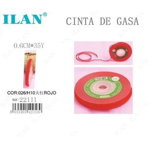 Nastro Gasa ILAN 0,6 cm x 35 iarde rosso per artigianato e decorazioni - Product Image 1