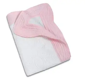 ขายส่งผ้าฝ้าย100% ผ้าห่มเด็กลายนูนสแกลลอปโยนผ้าห่มพระปรมาภิไธยย่อผ้าห่มเด็กที่ว่างเปล่า