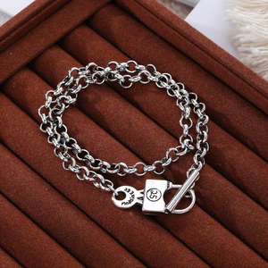 Kisswife <span class=keywords><strong>2025</strong></span> New Punk Không Thường Xuyên OT <span class=keywords><strong>Clasp</strong></span> Xếp Chồng Vòng Đeo Tay 40Cm Cổ Bạc Khóa Chìa Khóa Có Thể Điều Chỉnh Vòng Đeo Tay Cho Nam Giới Đồ Trang Sức - Product Image 5