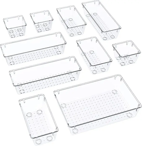 25 cái thiết lập rõ ràng ngăn kéo tổ chức nhựa lưu trữ nhà bếp phòng tắm thiết lập 25 cái Stackable rõ ràng lưu trữ thùng hộp thực phẩm liên hệ với - Product Image 2