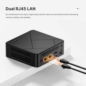BOSGAME E4 Mini PC AMD Ryzen 5 3550H 16GB DDR4 512GB SSD PCIe 8-Core Grafica Radeon Doppia RJ45 Display Triplo 4K USB-C USB 3.2 - Product Image 4