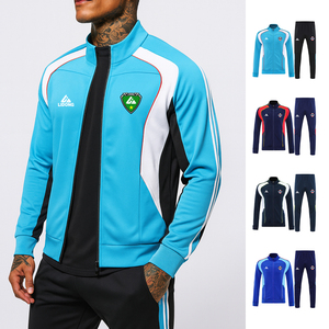 Chándal deportivo de manga larga con cremallera completa para hombre, chaqueta y pantalones, logotipo del equipo personalizado - Product Image 1