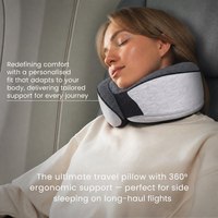 Ensemble d'oreiller de voyage ergonomique en mousse à mémoire de forme avec masque pour les yeux 3D et housse lavable