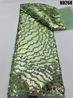 Tissu en dentelle brodée de perles et de sequins roses de luxe de Dubaï à prix de gros pour robe Abaya de mariage arabe